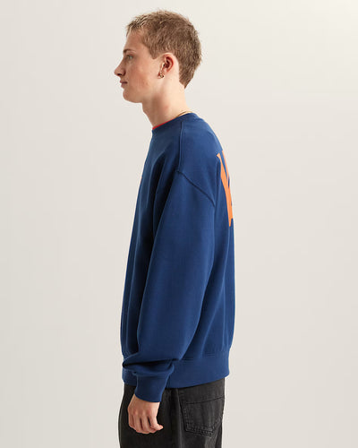 Stretch Logo Crew Sweatshirt - Deep Indigo Men's Hoodies & Sweatshirts Vans 