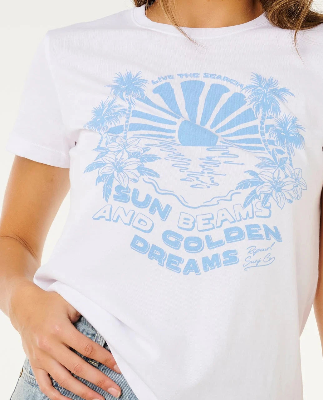 Sun Beams Standard Tee - Optical White Women's T-Shirts and Vest Tops Rip Curl Women 