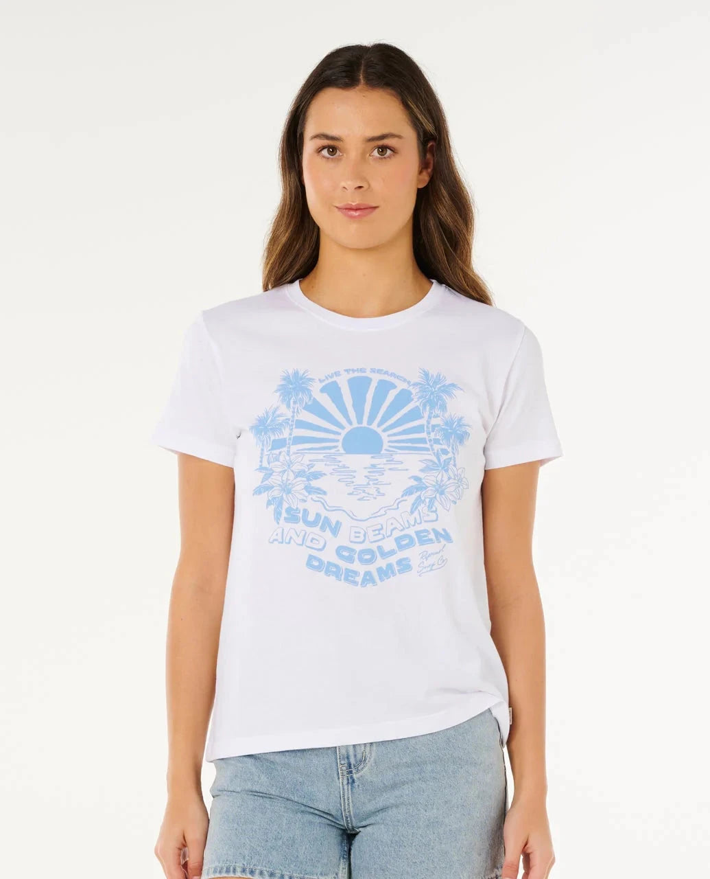 Sun Beams Standard Tee - Optical White Women's T-Shirts and Vest Tops Rip Curl Women XS 