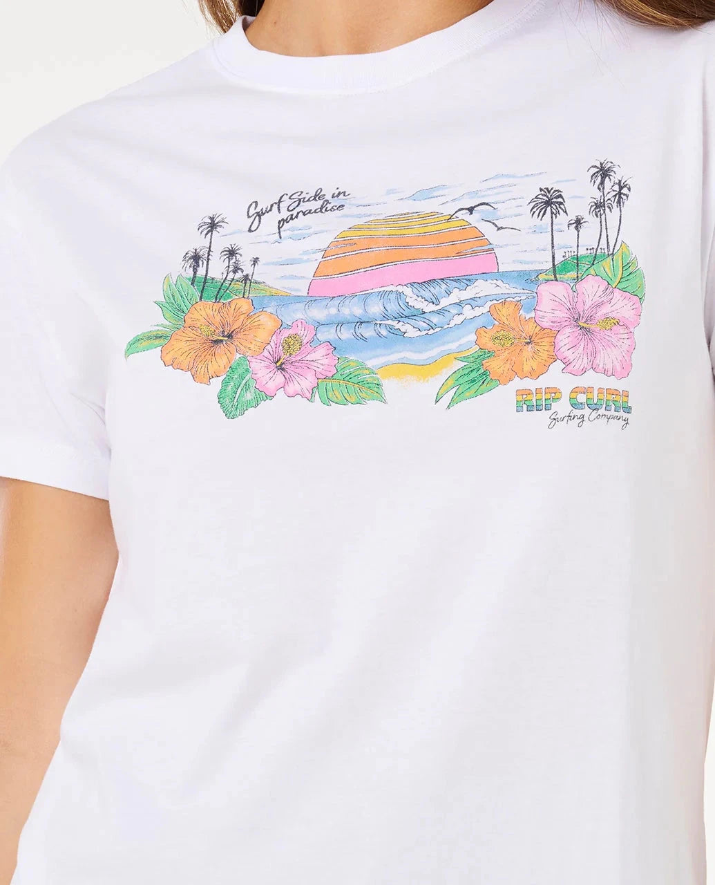 Sun Rays Cropped Tee - Optical White Women's T-Shirts and Vest Tops Rip Curl Women 