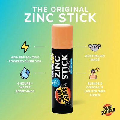 Sun Zapper Light Skin Tone Zinc Stick SPF 50+ Sun Cream Sun Zapper 