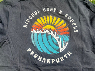 Sunset Perranporth Desto Tee - Black Men's T-Shirts & Vests Rip Curl S 