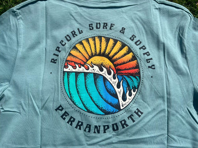 Sunset Perranporth Desto Tee - Blue Lagoon Men's T-Shirts & Vests Rip Curl 