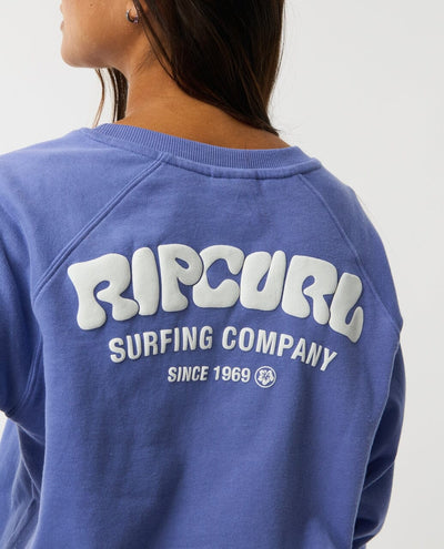 Surf Puff Raglan Relaxed Crew - Mid Blue Women's Hoodies & Sweatshirts Rip Curl Women 