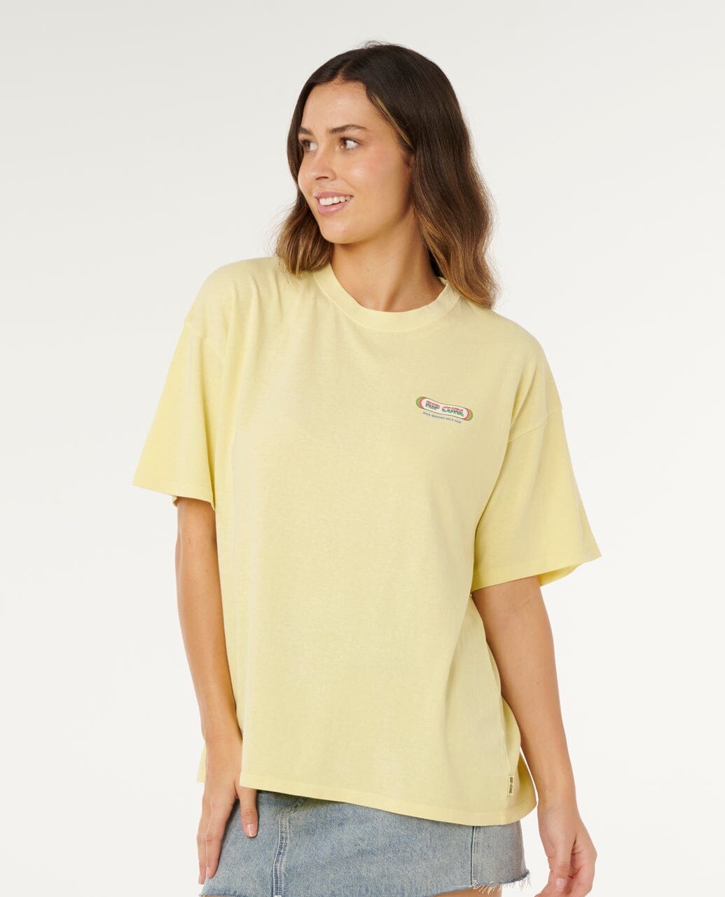 Surf Revival Heritage Tee - Pastel Yellow Women's T-Shirts and Vest Tops Rip Curl Women 