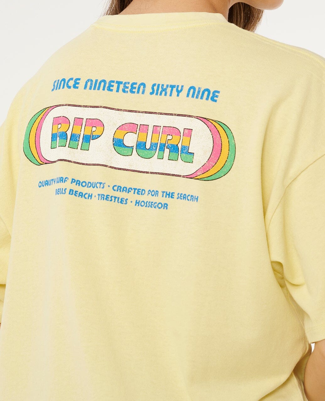 Surf Revival Heritage Tee - Pastel Yellow Women's T-Shirts and Vest Tops Rip Curl Women 