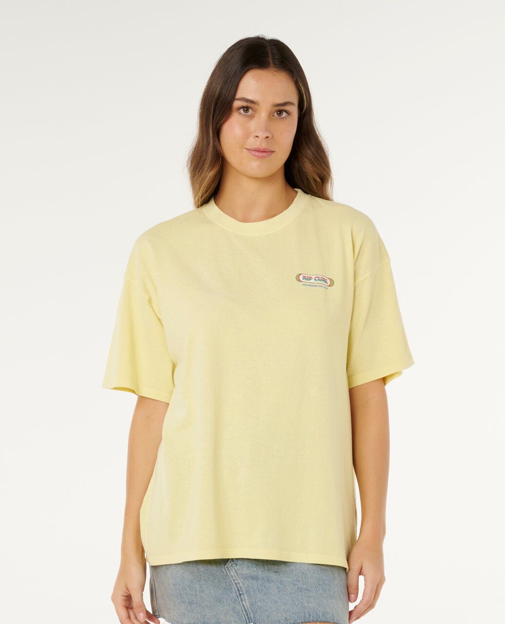 Surf Revival Heritage Tee - Pastel Yellow Women's T-Shirts and Vest Tops Rip Curl Women XS 