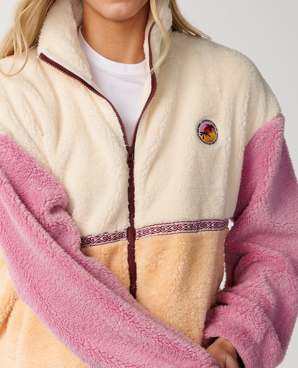 Surf Revival Heritage Zip Through Polar Fleece - Shell Women's Hoodies & Sweatshirts Rip Curl Women 