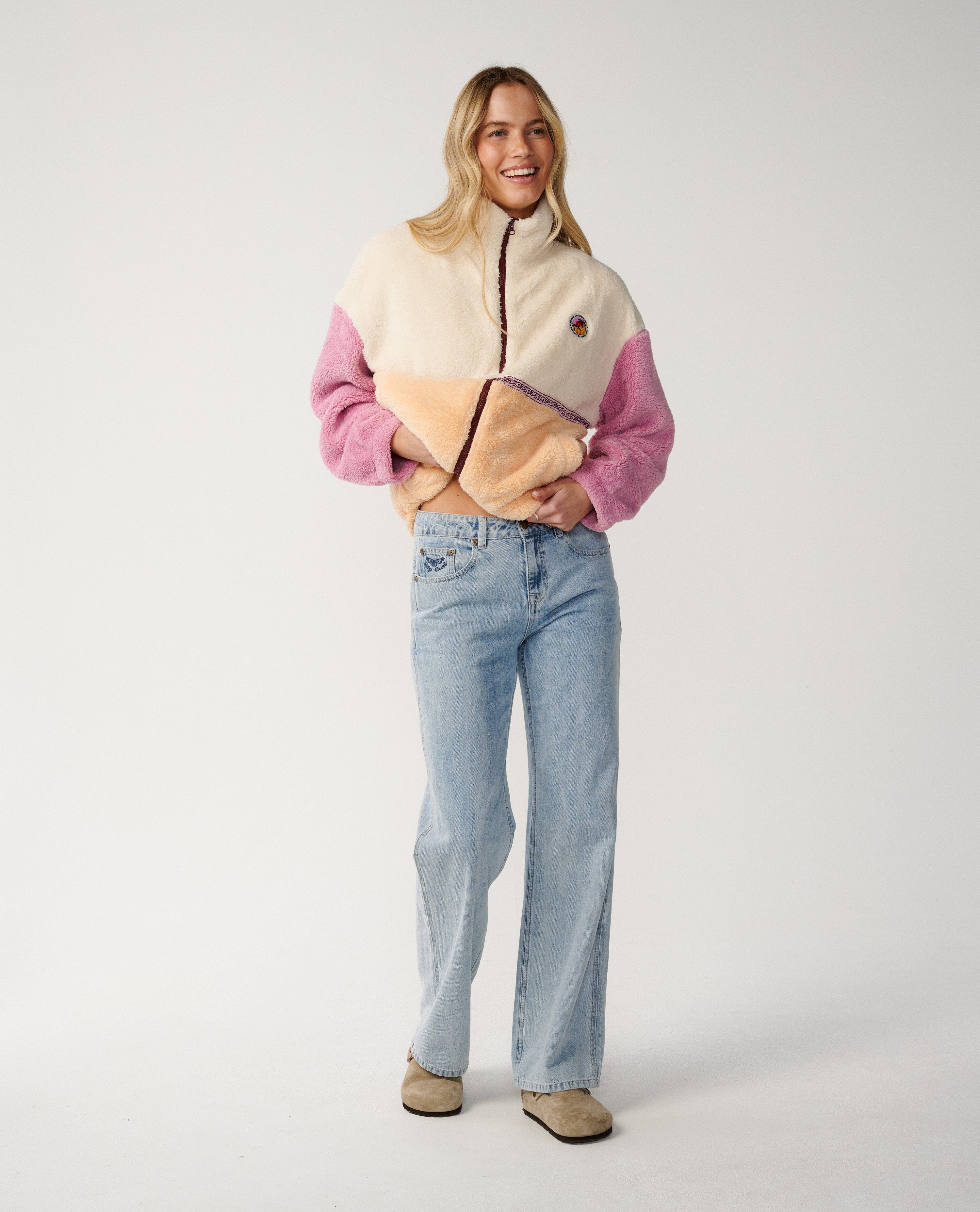 Surf Revival Heritage Zip Through Polar Fleece - Shell Women's Hoodies & Sweatshirts Rip Curl Women 