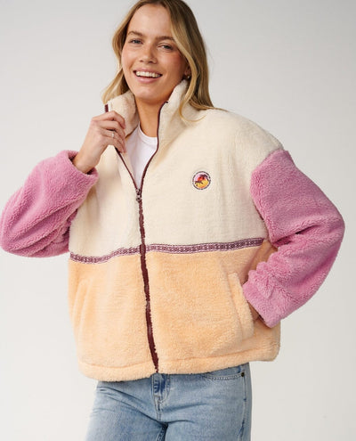 Surf Revival Heritage Zip Through Polar Fleece - Shell Women's Hoodies & Sweatshirts Rip Curl Women XS 