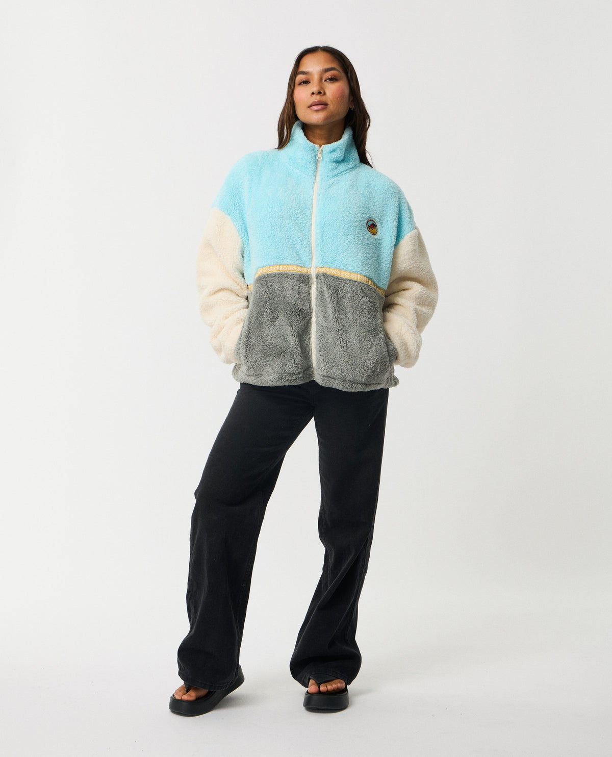 Surf Revival Heritage Zipped Polar Fleece - Light Blue Women's Jackets Rip Curl Women 