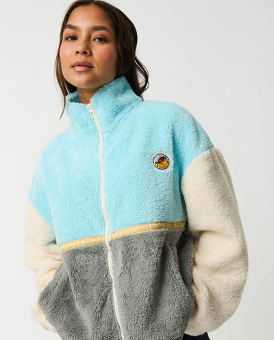 Surf Revival Heritage Zipped Polar Fleece - Light Blue Women's Jackets Rip Curl Women S 