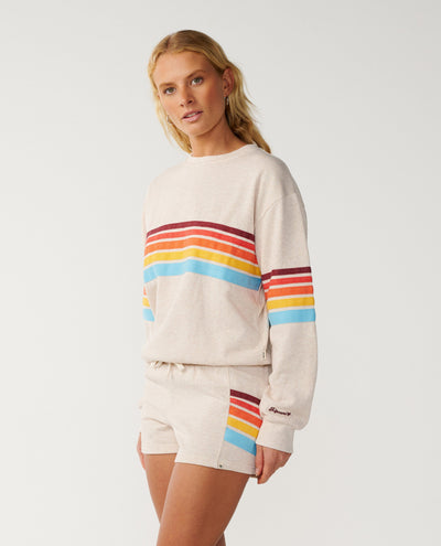 Surf Revival Relaxed Crew - Oatmeal Marle Women's Hoodies & Sweatshirts Rip Curl Women 