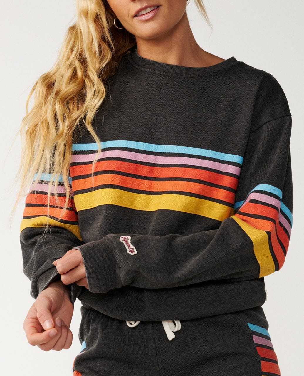 Surf Revival Relaxed Crew - Washed Black Women's Hoodies & Sweatshirts Rip Curl Women 