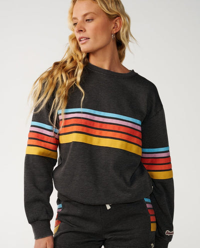 Surf Revival Relaxed Crew - Washed Black Women's Hoodies & Sweatshirts Rip Curl Women S 