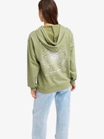 Surf Stoked Terry Vintage Hoodie - Oil Green Women's Hoodies & Sweatshirts roxy 