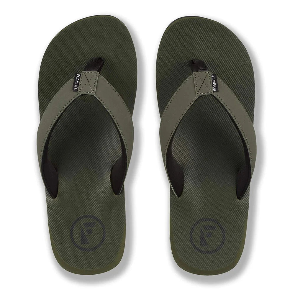 Tarlan Flip Flops - Olive Men's Shoes & Flip Flops Foamlife UK 8 