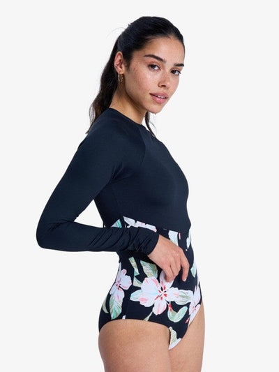 The Rider Zipped One-Piece Swimsuit - Anthracite Spring Charming Women's Swimsuits & Bikinis Roxy 