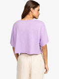 Tiki & Surf Oversized T-Shirt - Crocus Petal Women's T-Shirts and Vest Tops Roxy 