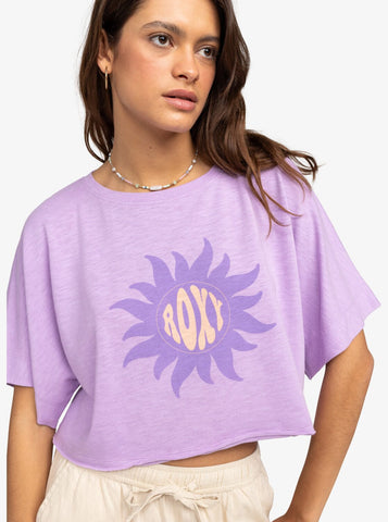 Tiki & Surf Oversized T-Shirt - Crocus Petal Women's T-Shirts and Vest Tops Roxy XS 
