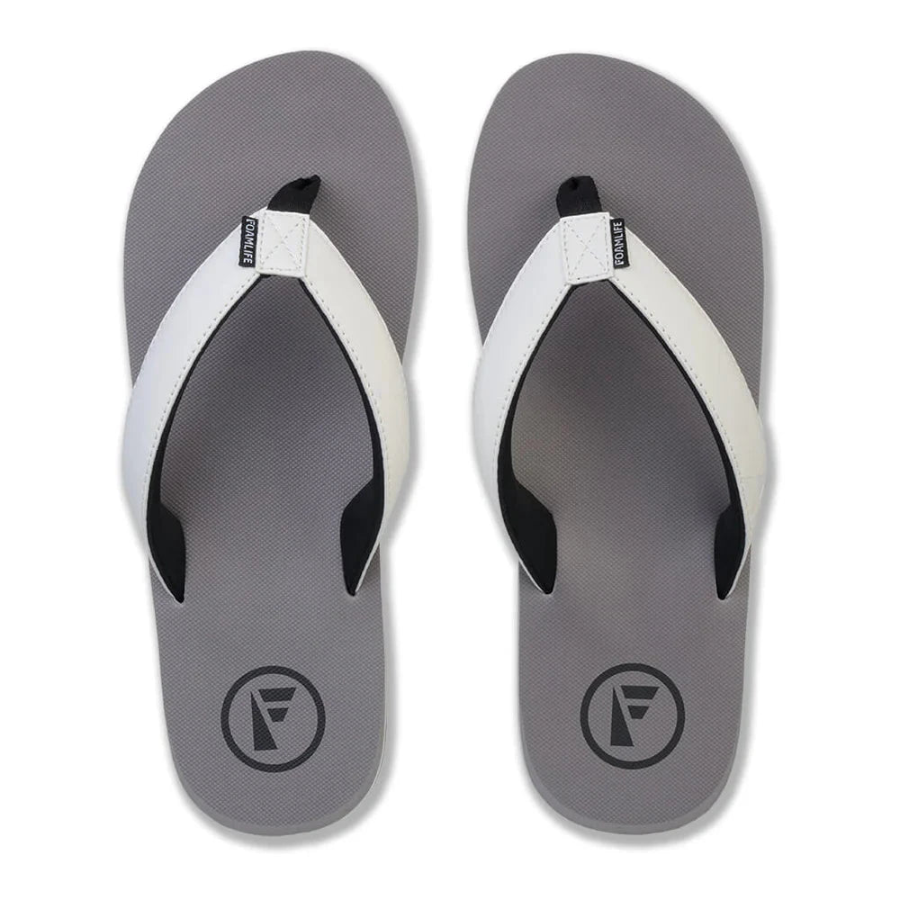 Traa Flip Flops - Stone Grey / White Men's Shoes & Flip Flops Foamlife UK 8 