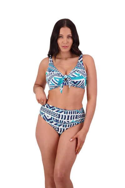 Tribal Geo High Ruched Front Pant Women's Swimsuits & Bikinis Moontide 