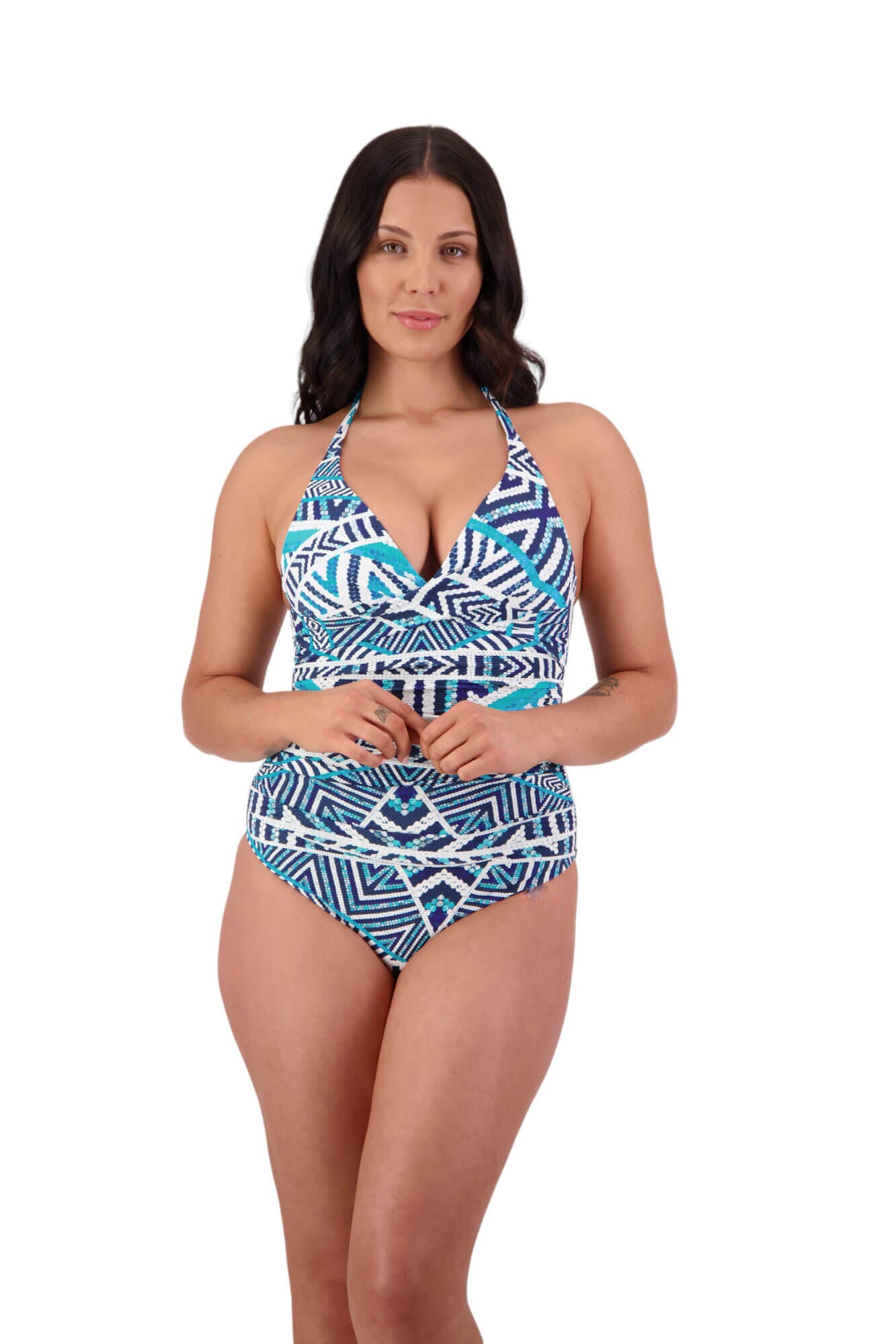 Tribal Geo Wrap Tri Swimsuit Women's Swimsuits & Bikinis Moontide UK 10 
