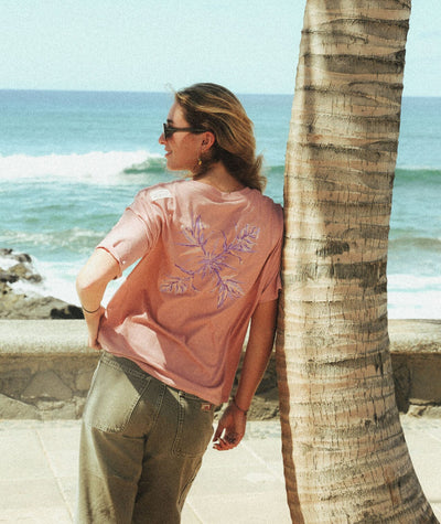 Tropics Tee - Dusty Rose Women's T-Shirts and Vest Tops Oxbow XS 