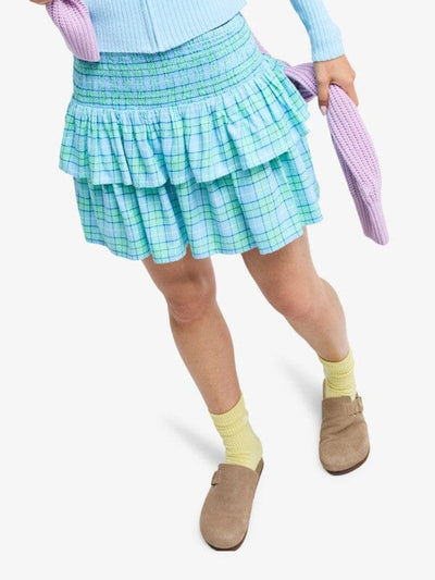 Tuesdays Mini Skirt - Airy Blue As If Plaid Women's Skirts Roxy XS 