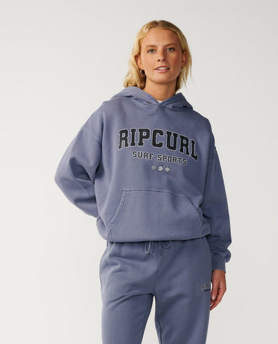 Varsity Sports Oversize Hood - Blue Grey Women's Hoodies & Sweatshirts Rip Curl Women 