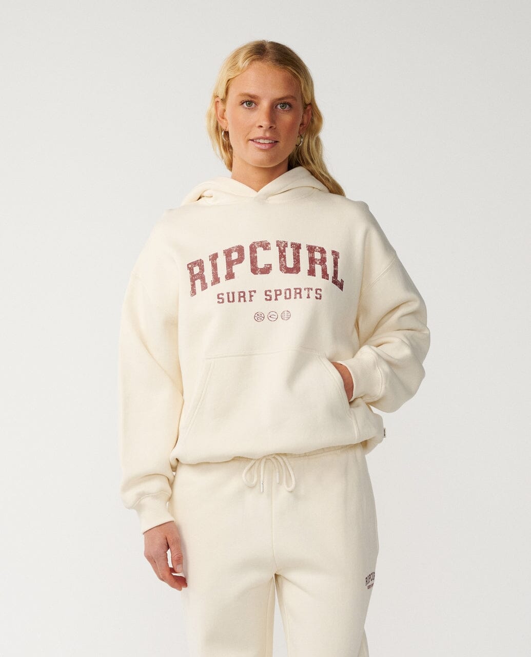 Varsity Sports Oversize Hood - Bone Women's Hoodies & Sweatshirts Rip Curl Women 