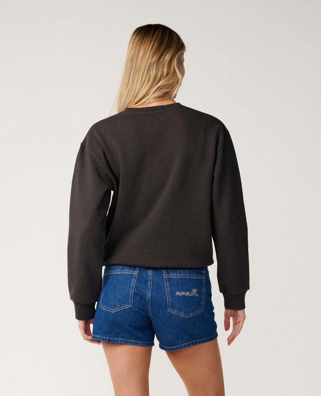 Wave Standard Crew - Washed Black Women's Hoodies & Sweatshirts Rip Curl Women 