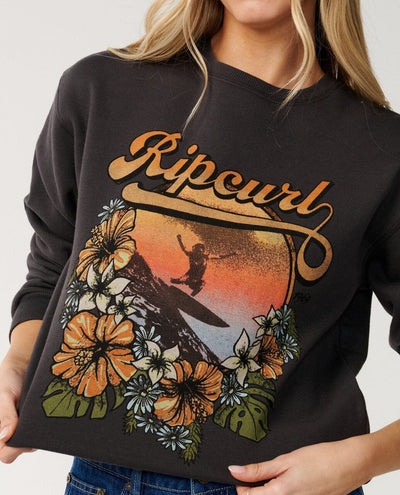 Wave Standard Crew - Washed Black Women's Hoodies & Sweatshirts Rip Curl Women 