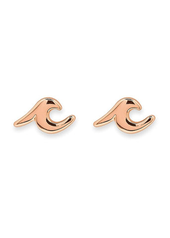 Wave Stud Earrings - Rose Gold Jewellery Pura Vida 