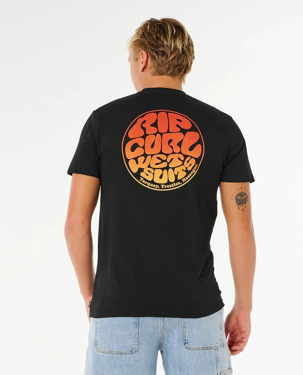 Wettie Passage Icon Tee - Black Men's T-Shirts & Vests Rip Curl 