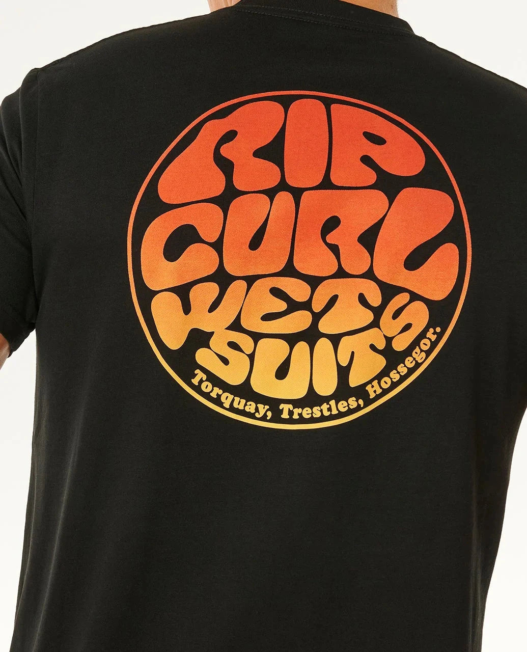 Wettie Passage Icon Tee - Black Men's T-Shirts & Vests Rip Curl 