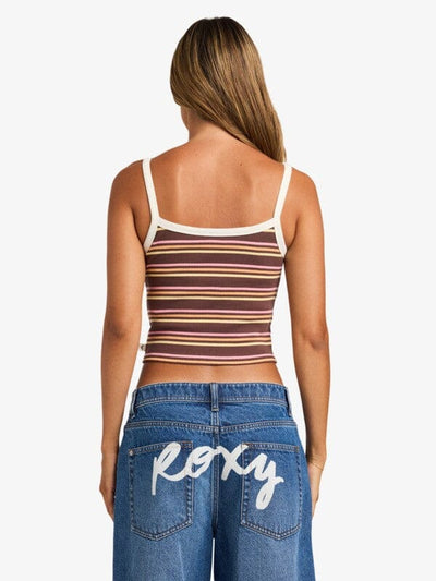 Whatever Forever Cropped Cami - French Roast Women's T-Shirts and Vest Tops Roxy 