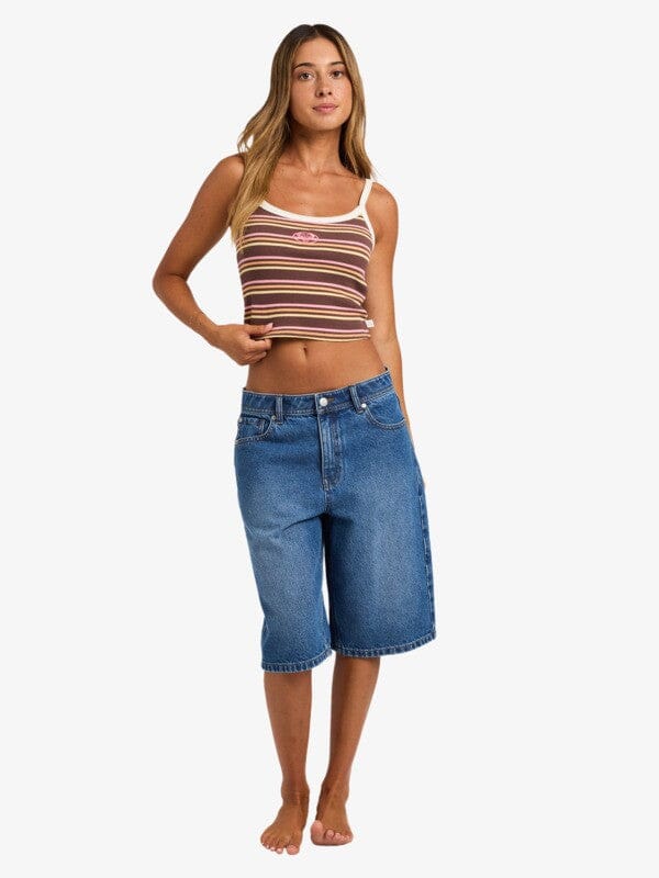 Whatever Forever Cropped Cami - French Roast Women's T-Shirts and Vest Tops Roxy XS 