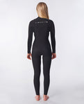 Women Dawn Patrol 5/3 Chest Zip Wetsuit - Black Women's wetsuits Rip Curl women 