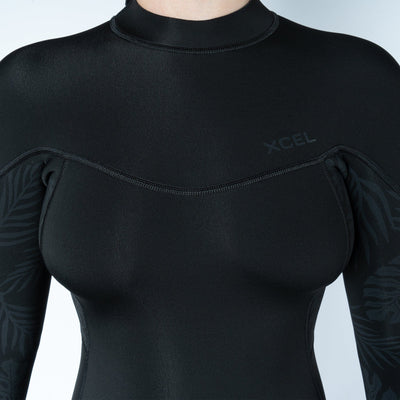 Women’s Axis Long Sleeve 2mm Wetsuit - Black Palm Print Women's wetsuits Xcel 