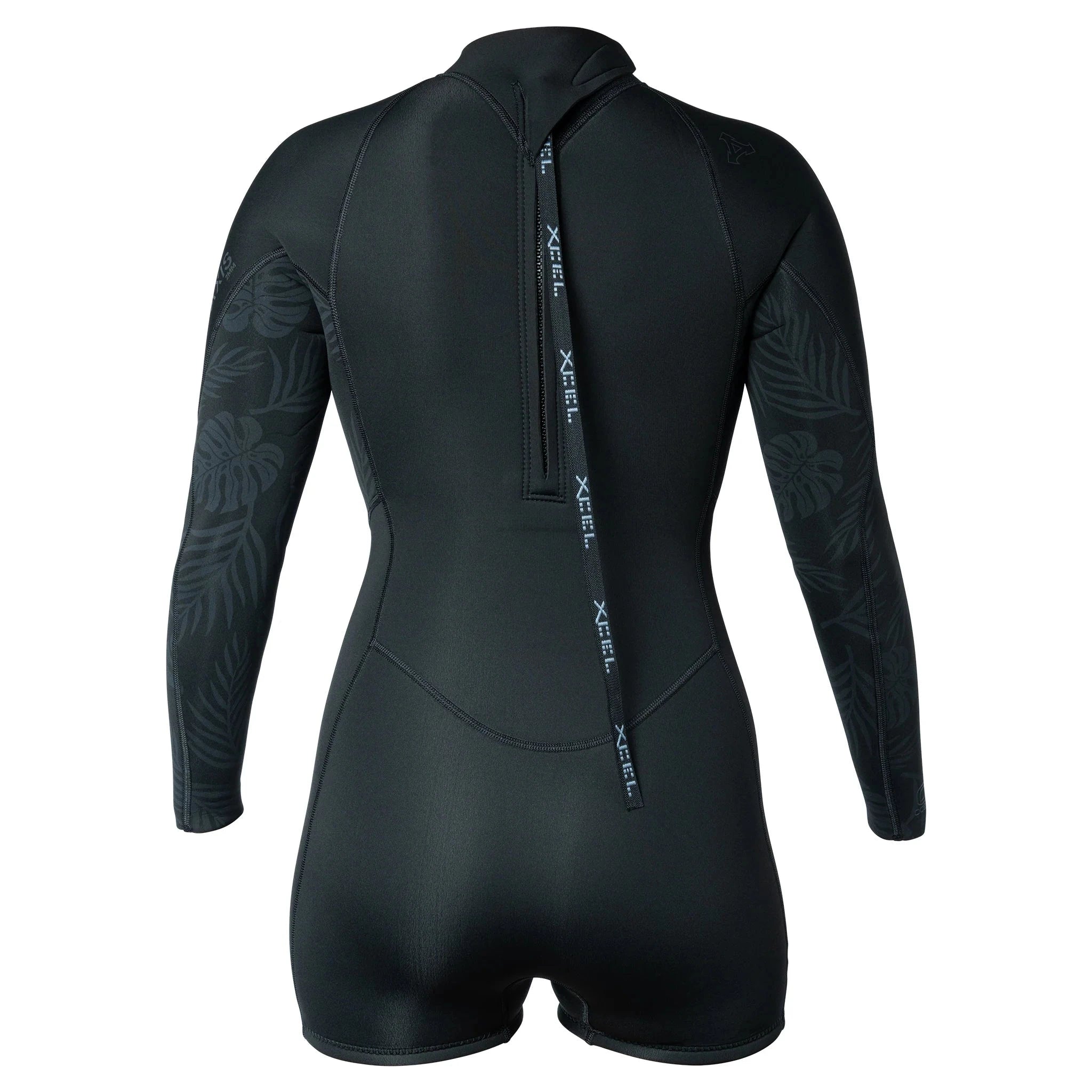 Women’s Axis Long Sleeve 2mm Wetsuit - Black Palm Print Women's wetsuits Xcel 