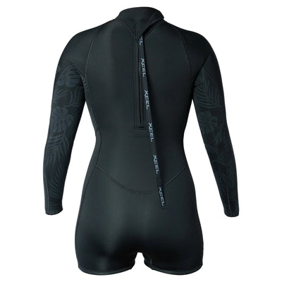 Women’s Axis Long Sleeve 2mm Wetsuit - Black Palm Print Women's wetsuits Xcel 