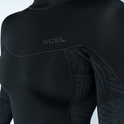 Women’s Axis Long Sleeve 2mm Wetsuit - Black Palm Print Women's wetsuits Xcel 
