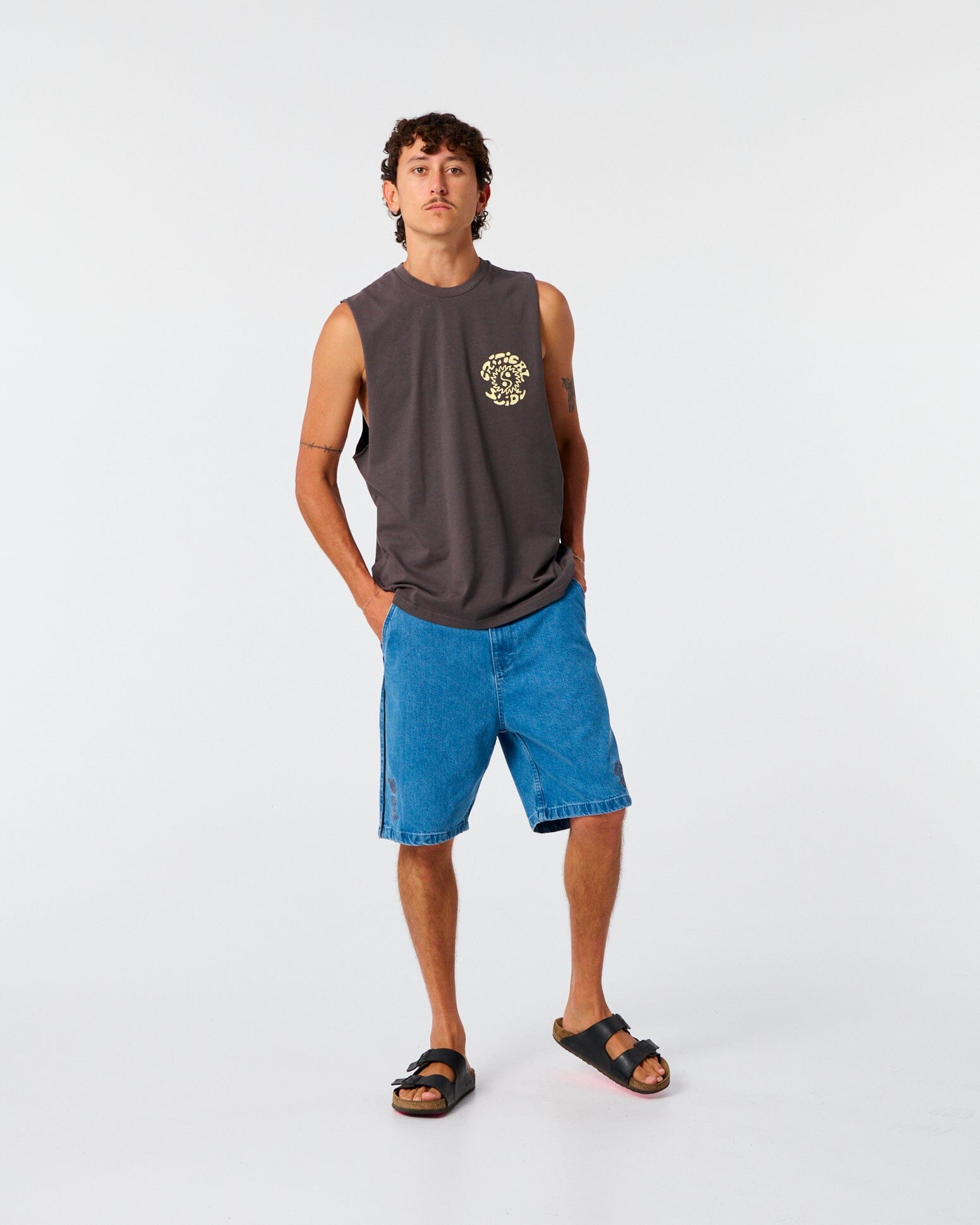 Yin Yang Muscle Tee - Phantom Men's T-Shirts & Vests TCSS 