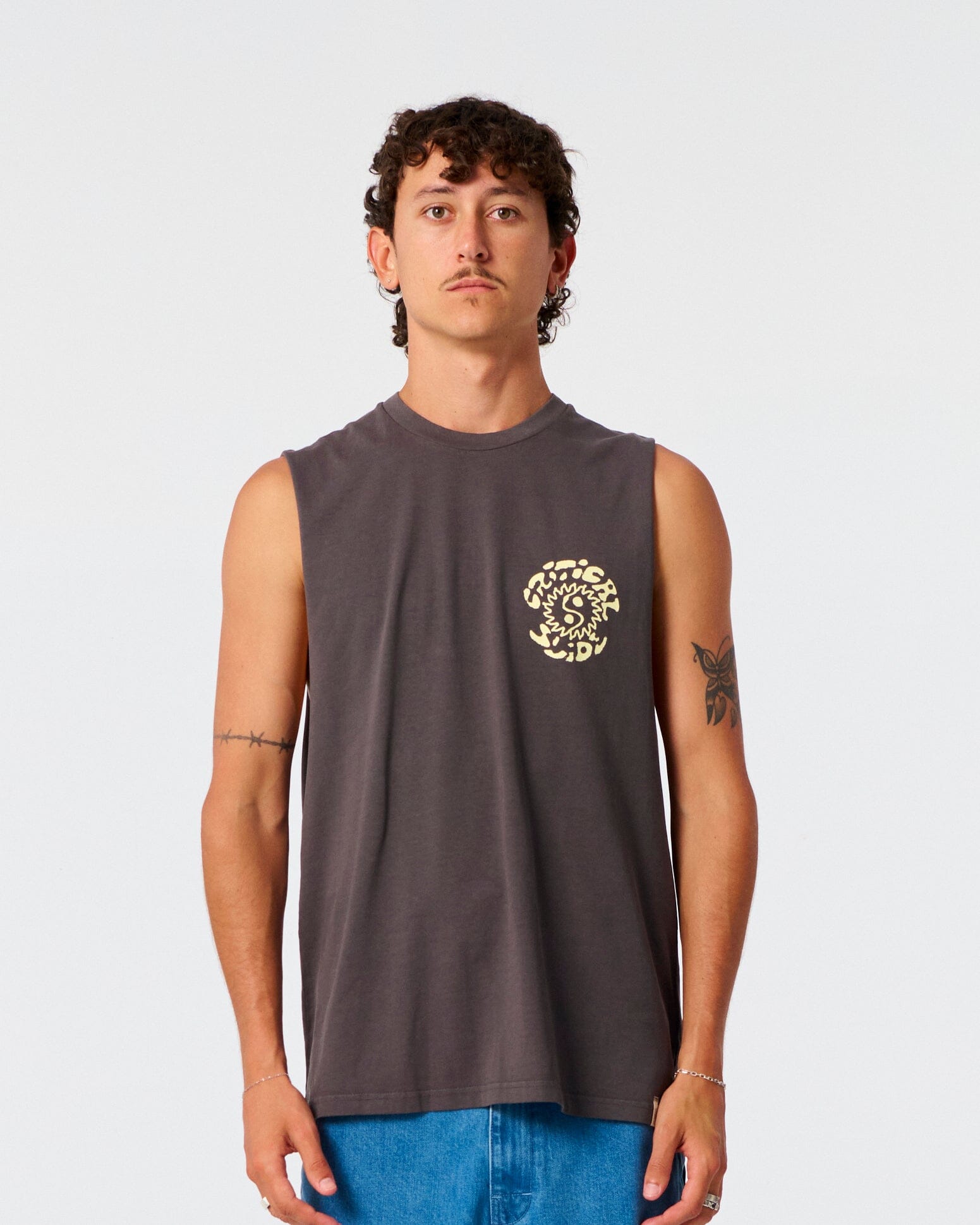 Yin Yang Muscle Tee - Phantom Men's T-Shirts & Vests TCSS 