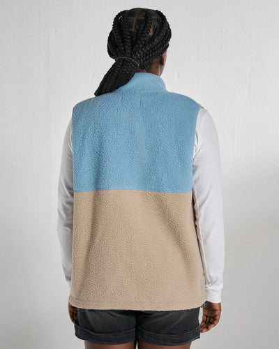 Fairbanks Sherpa Gilet - Faded Denim/Simply Taupe