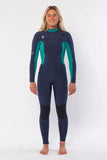 7 Seas 4/3mm Chest Zip - Navy/Green (2021/22) Women's wetsuits Sisstrevolution 2 (UK4-6) 