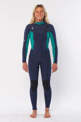 7 Seas 4/3mm Chest Zip - Navy/Green (2021/22) Women's wetsuits Sisstrevolution 2 (UK4-6) 