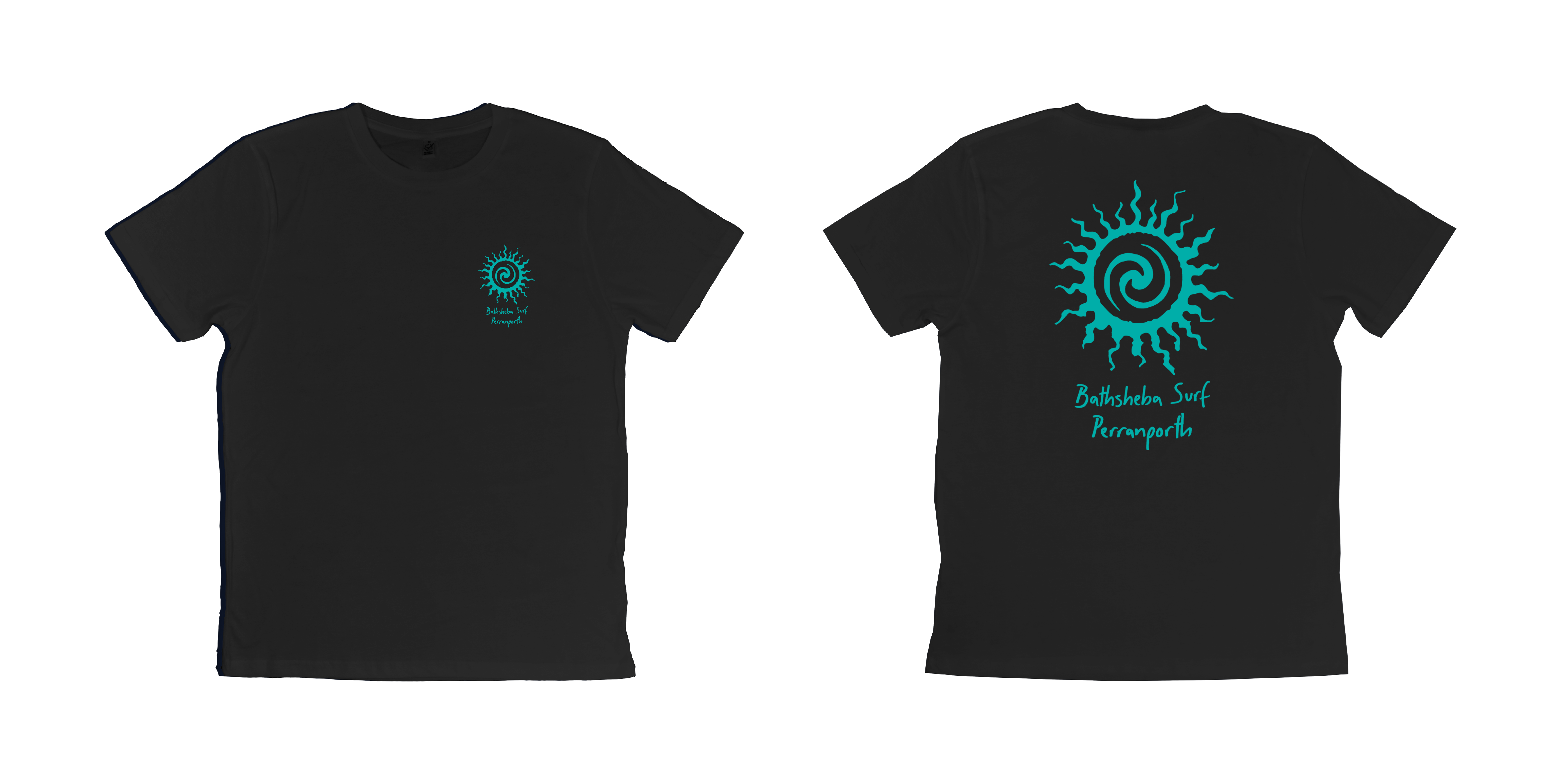 Bathsheba Surf Sun Logo T-Shirt - Ash Black T-Shirts Bathsheba Surf S 