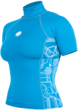 Cruz Ladies Short Sleeve Rash Vest Women's Rash Vests/Neoprene Tops Alder 8 Light Blue 
